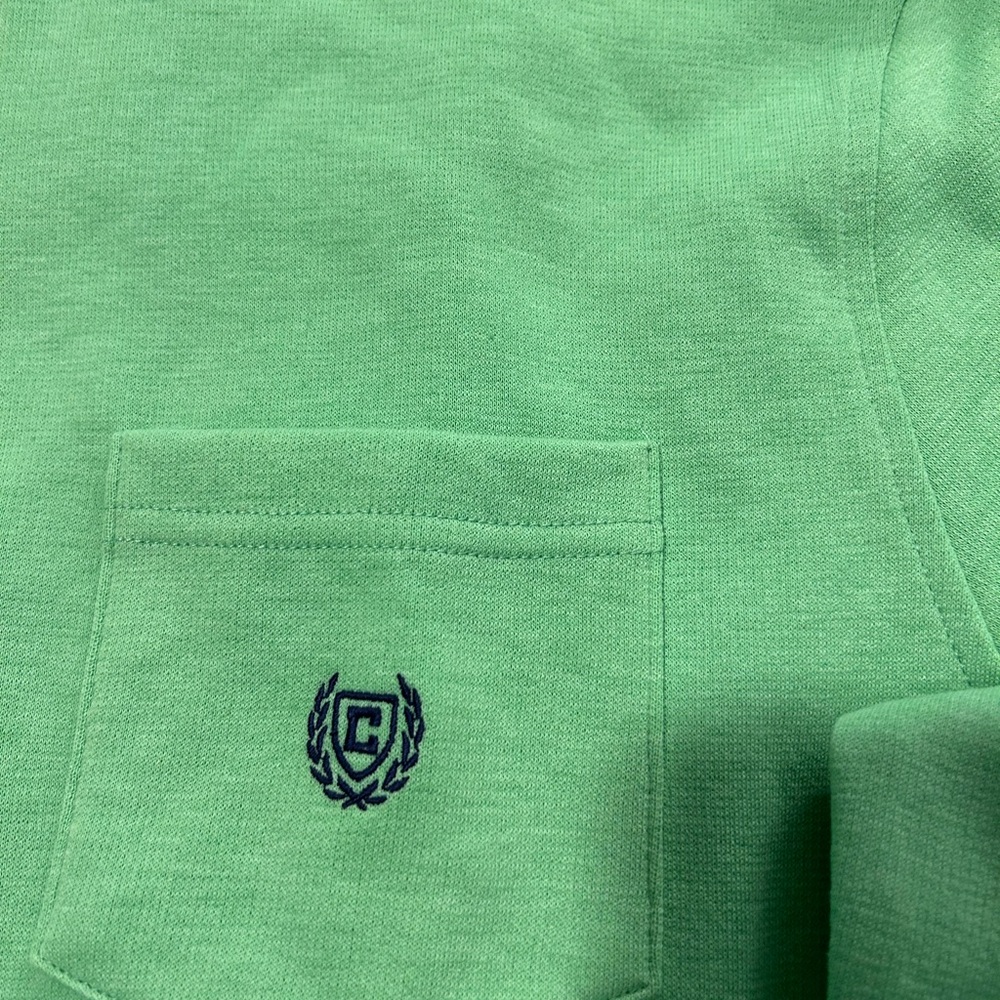 Chaps Green Shirt with Blue Trim medium